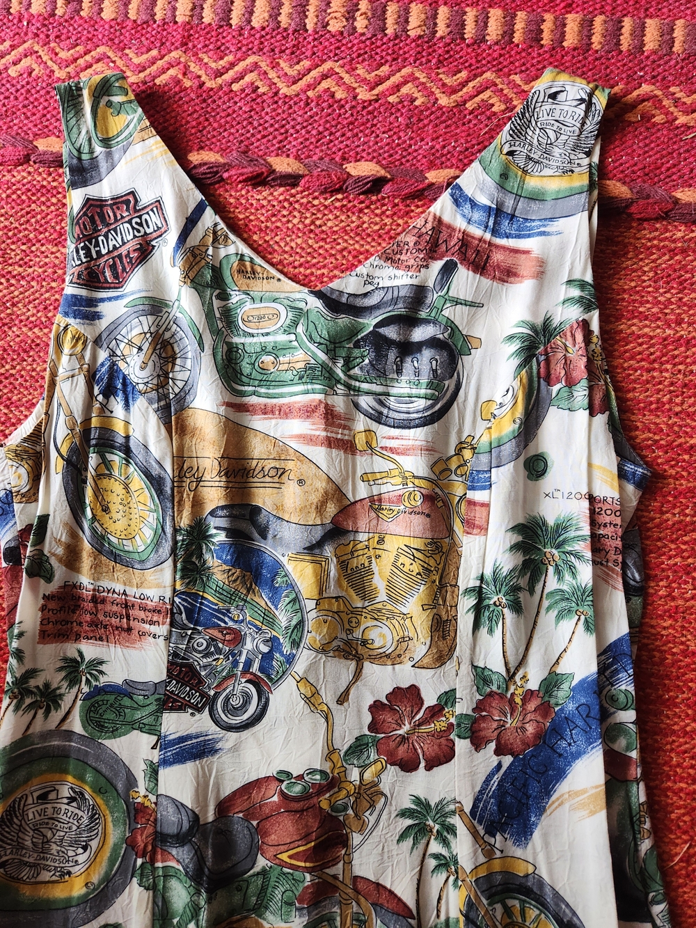 Harley-Davidson Multicolor Motorcycle Print Midi Dress - Picture 4 of 12